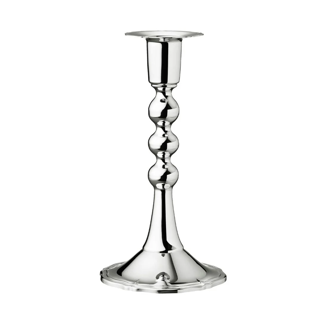 Chippendale kynttilänjalka 157 mm, hopeaa