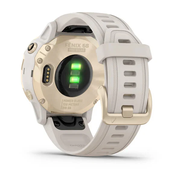 Garmin Fenix 6S Pro Solar 42 mm vaalea kulta ja harmaa mokkanahkahihna, monilajiälykello 010-02409-26 - Image 9