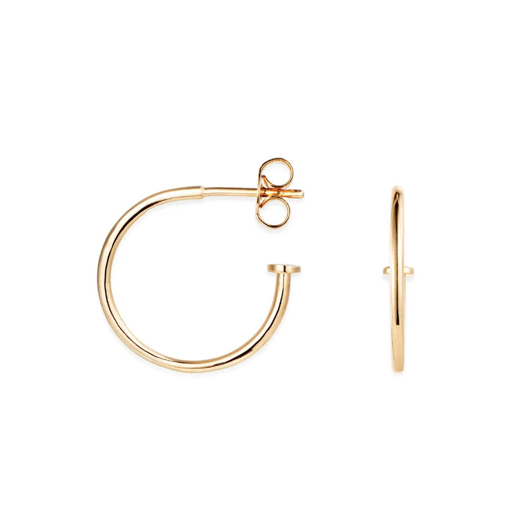 Efva Attling 101 Plain Hoops korvakorut, keltakultaa - Image 2