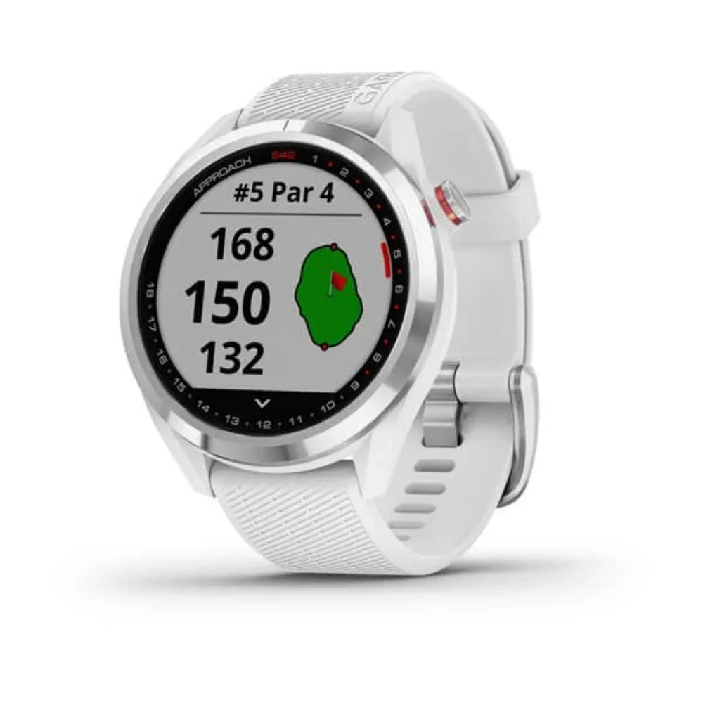 Garmin Approach S42, hopea-valkoinen GPS-golfkello 010-02572-01