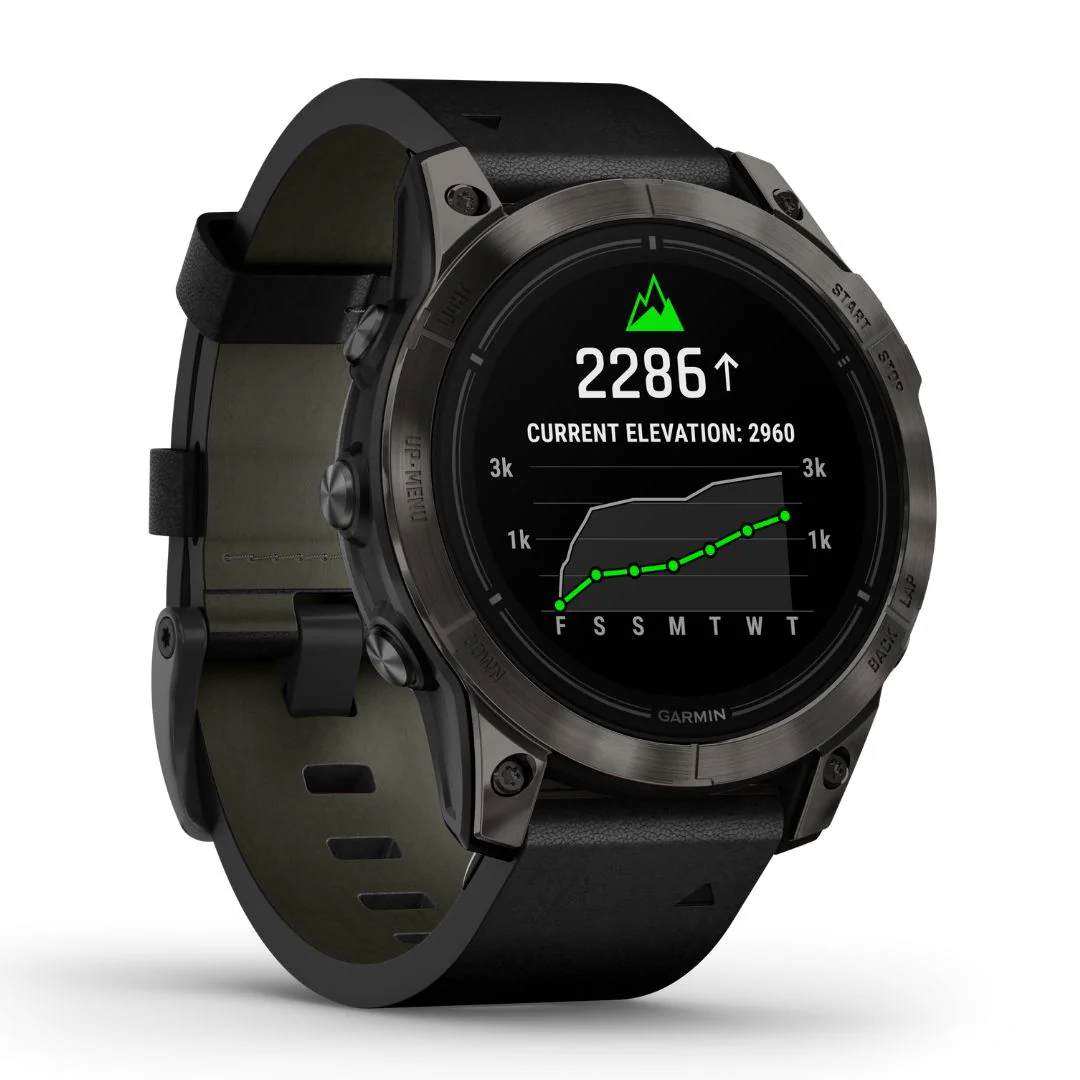 Garmin Epix Pro Gen 2 Sapphire, 47 mm, hiilenharmaa DLC-titaani ja musta nahkaranneke, AMOLED GPS-älykello 010-02803-30 - Image 3