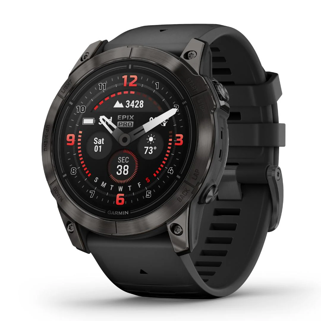 Garmin Epix Pro Gen 2 Sapphire, 51 mm, hiilenharmaa DLC-titaani ja musta ranneke, AMOLED GPS-älykello 010-02804-01