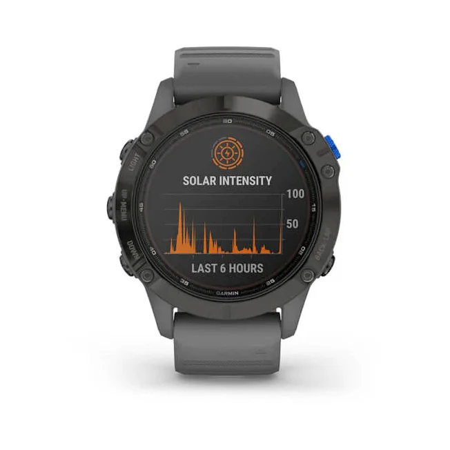 Garmin Fenix 6 Pro Solar Edition 47 mm musta ja tummanharmaa hihna, monilajiälykello 010-02410-11 - Image 2