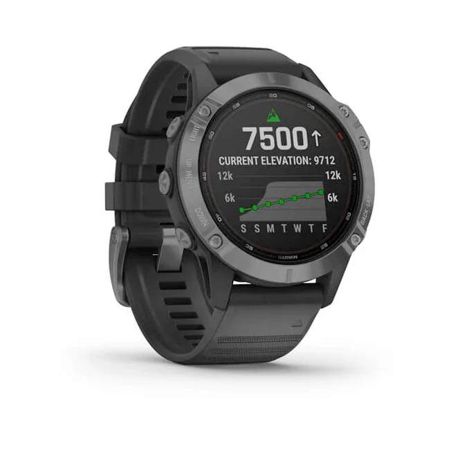 Garmin Fenix 6 Pro Solar Edition 47 mm harmaa ja musta hihna, monilajiälykello 010-02410-15 - Image 3
