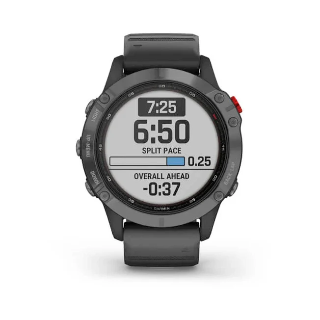 Garmin Fenix 6 Pro Solar Edition 47 mm harmaa ja musta hihna, monilajiälykello 010-02410-15 - Image 4