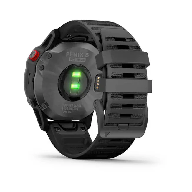 Garmin Fenix 6 Pro Solar Edition 47 mm harmaa ja musta hihna, monilajiälykello 010-02410-15 - Image 9