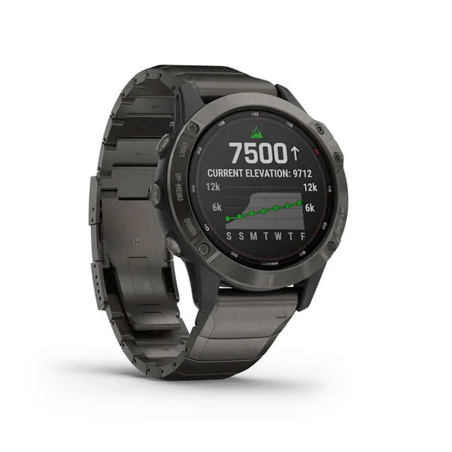 Garmin Fenix 6 Pro Solar Edition 47 mm tummanharmaa titaani ja titaanihihna, monilajiälykello 010-02410-23 - Image 3