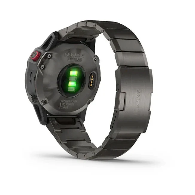 Garmin Fenix 6 Pro Solar Edition 47 mm tummanharmaa titaani ja titaanihihna, monilajiälykello 010-02410-23 - Image 9