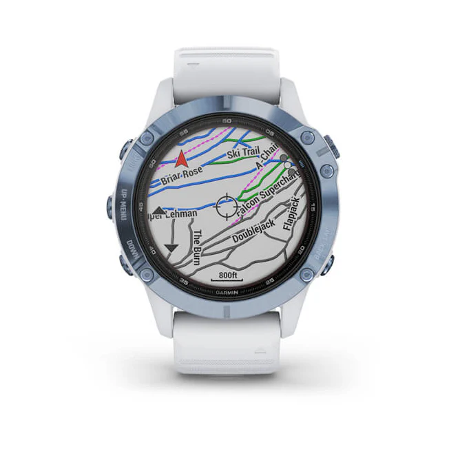 Garmin Fenix 6 Pro Solar Edition 47 mm sininen titaani ja vaalea hihna, monilajiälykello 010-02410-19 - Image 6