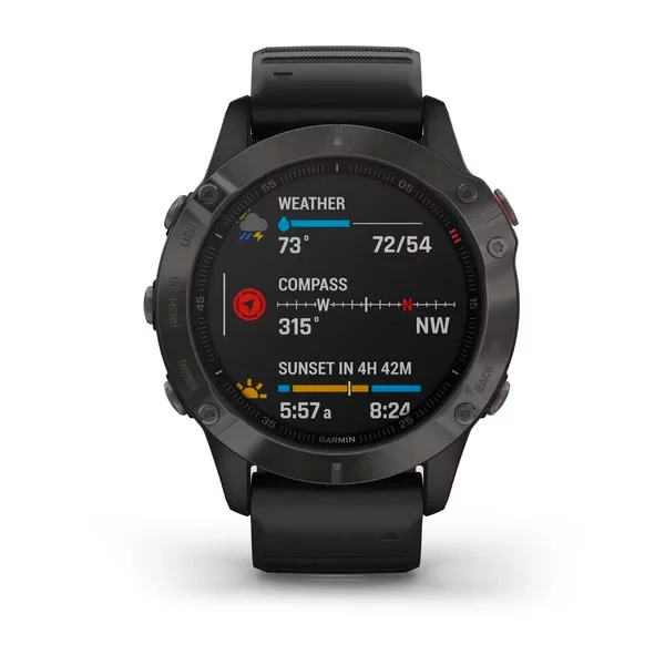 Garmin Fenix 6 Sapphire 47 mm hiilenharmaa, monilajiälykello 010-02158-11 - Image 2