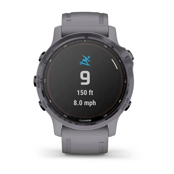 Garmin Fenix 6S Pro Solar 42 mm ametisti ja harmaa silikonihihna, monilajiälykello 010-02409-15 - Image 7