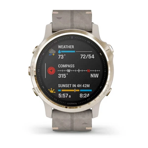 Garmin Fenix 6S Sapphire 42 mm vaalea kulta, monilajiälykello 010-02159-40 - Image 3