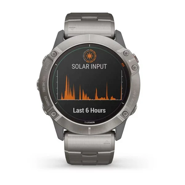 Garmin Fenix 6X Pro Solar 51 mm titaani ja ilmastoitu titaaniranneke, monilajiälykello 010-02157-24 - Image 3