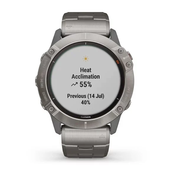 Garmin Fenix 6X Pro Solar 51 mm titaani ja ilmastoitu titaaniranneke, monilajiälykello 010-02157-24 - Image 9