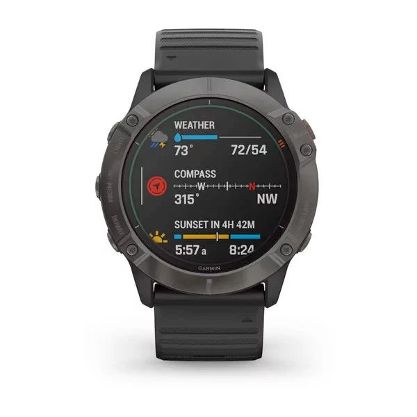 Garmin Fenix 6X Pro Solar 51 mm titaaninen hiilenharmaa, monilajiälykello 010-02157-21 - Image 4