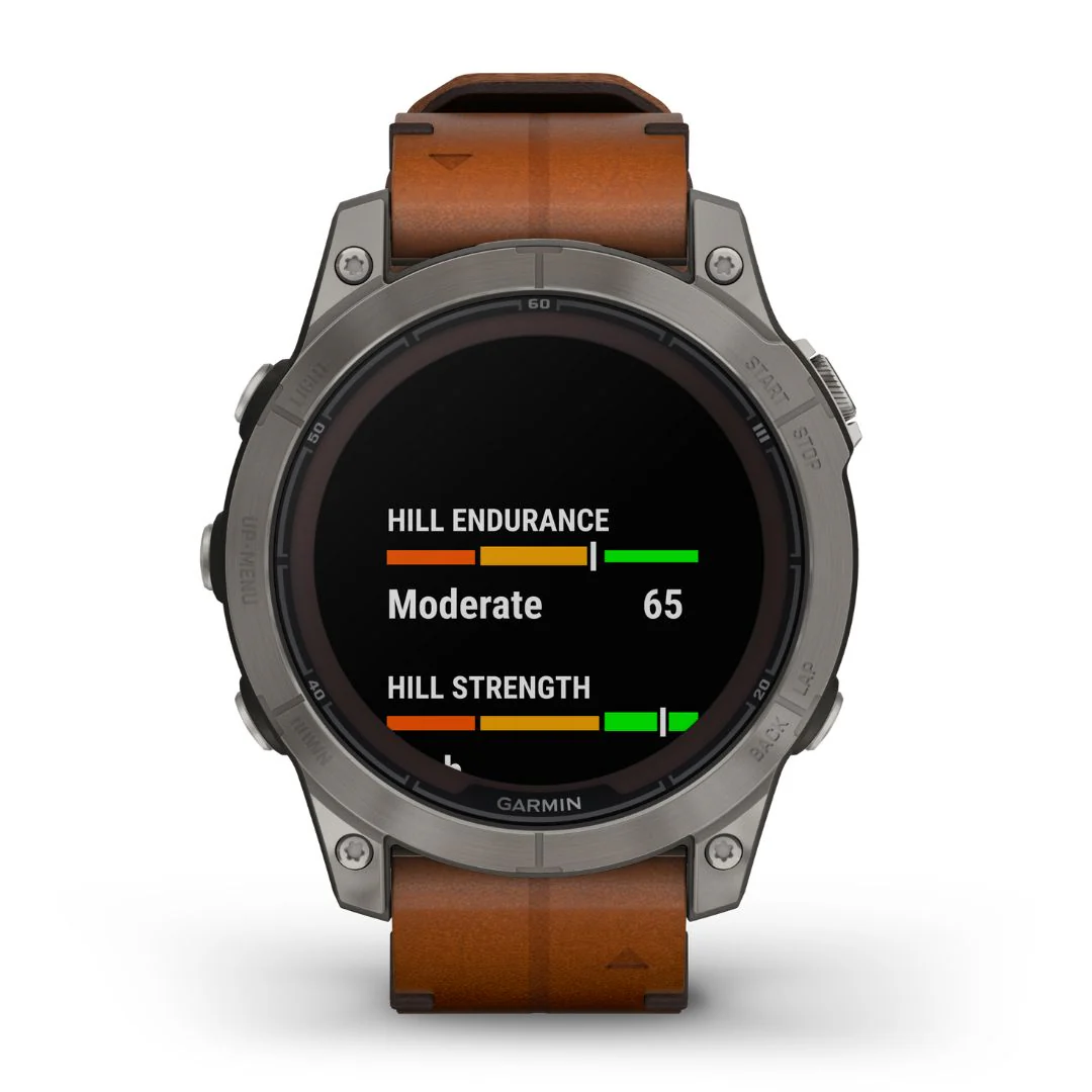 Garmin Fenix 7 Pro Sapphire Solar, titaani ja ruskea nahkaranneke, multisport-GPS-älykello 010-02777-30 - Image 2