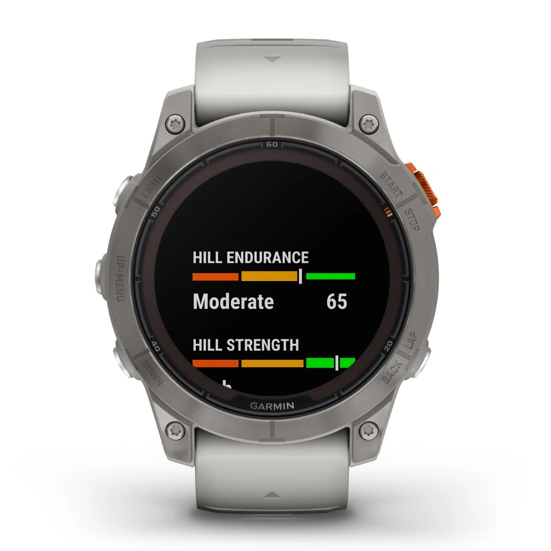 Garmin Fenix 7 Pro Sapphire Solar, titaani ja sumunharmaa/oranssi ranneke, multisport-GPS-älykello 010-02777-21 - Image 2