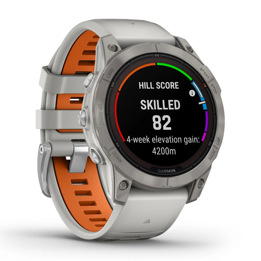 Garmin Fenix 7 Pro Sapphire Solar, titaani ja sumunharmaa/oranssi ranneke, multisport-GPS-älykello 010-02777-21 - Image 3