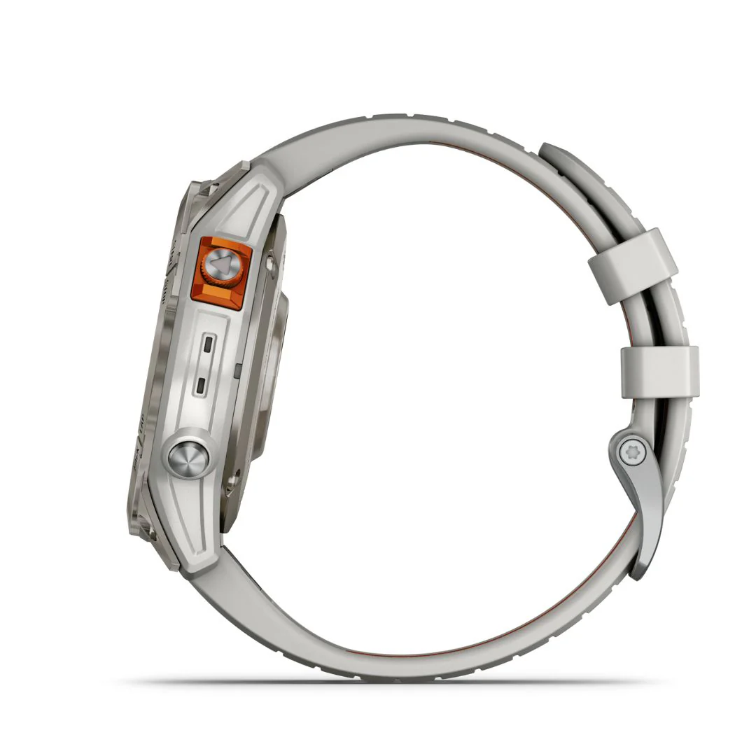 Garmin Fenix 7 Pro Sapphire Solar, titaani ja sumunharmaa/oranssi ranneke, multisport-GPS-älykello 010-02777-21 - Image 4