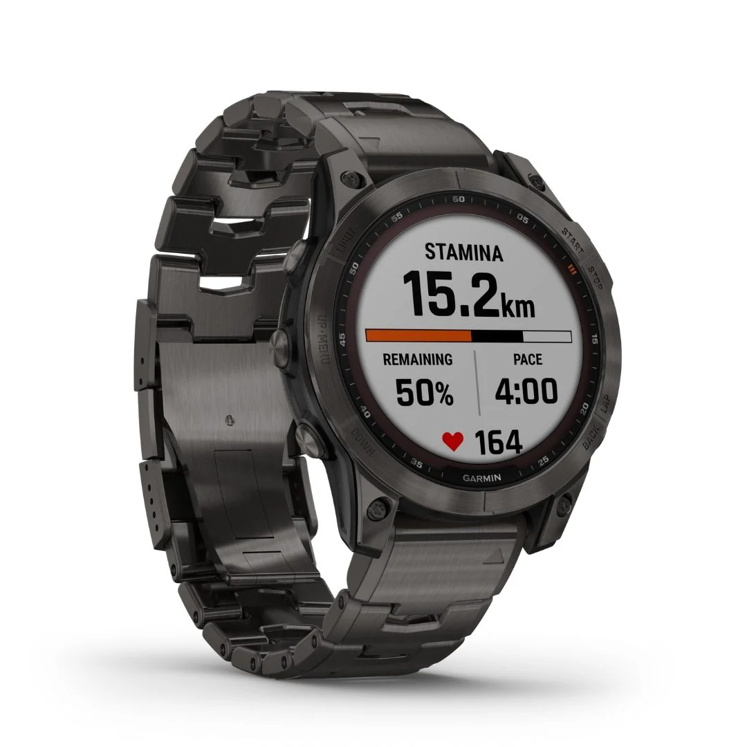 Garmin Fenix 7 Sapphire Solar, DLC-titaani ja titaaniranneke sekä silikoniranneke 010-02540-39 - Image 2