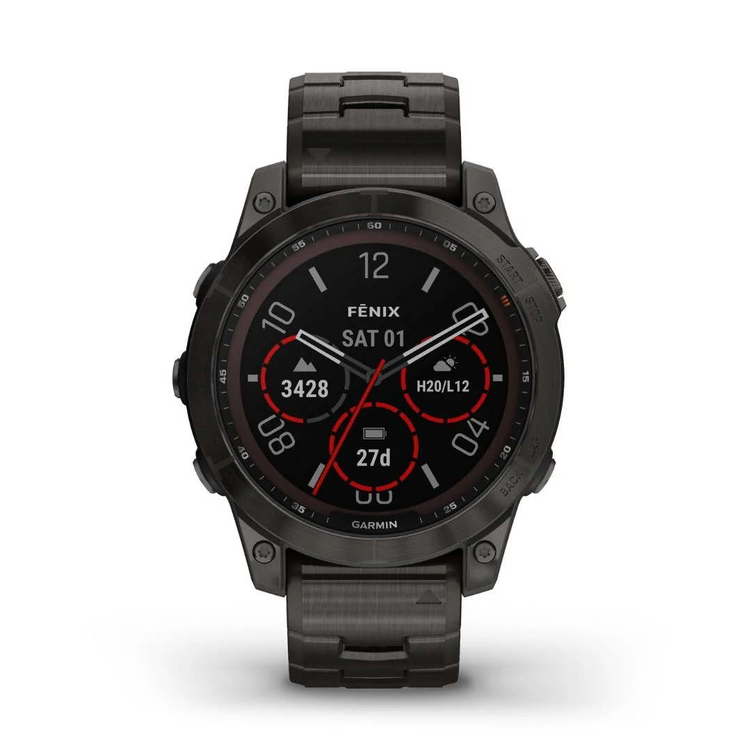 Garmin Fenix 7 Sapphire Solar, DLC-titaani ja titaaniranneke sekä silikoniranneke 010-02540-39 - Image 3