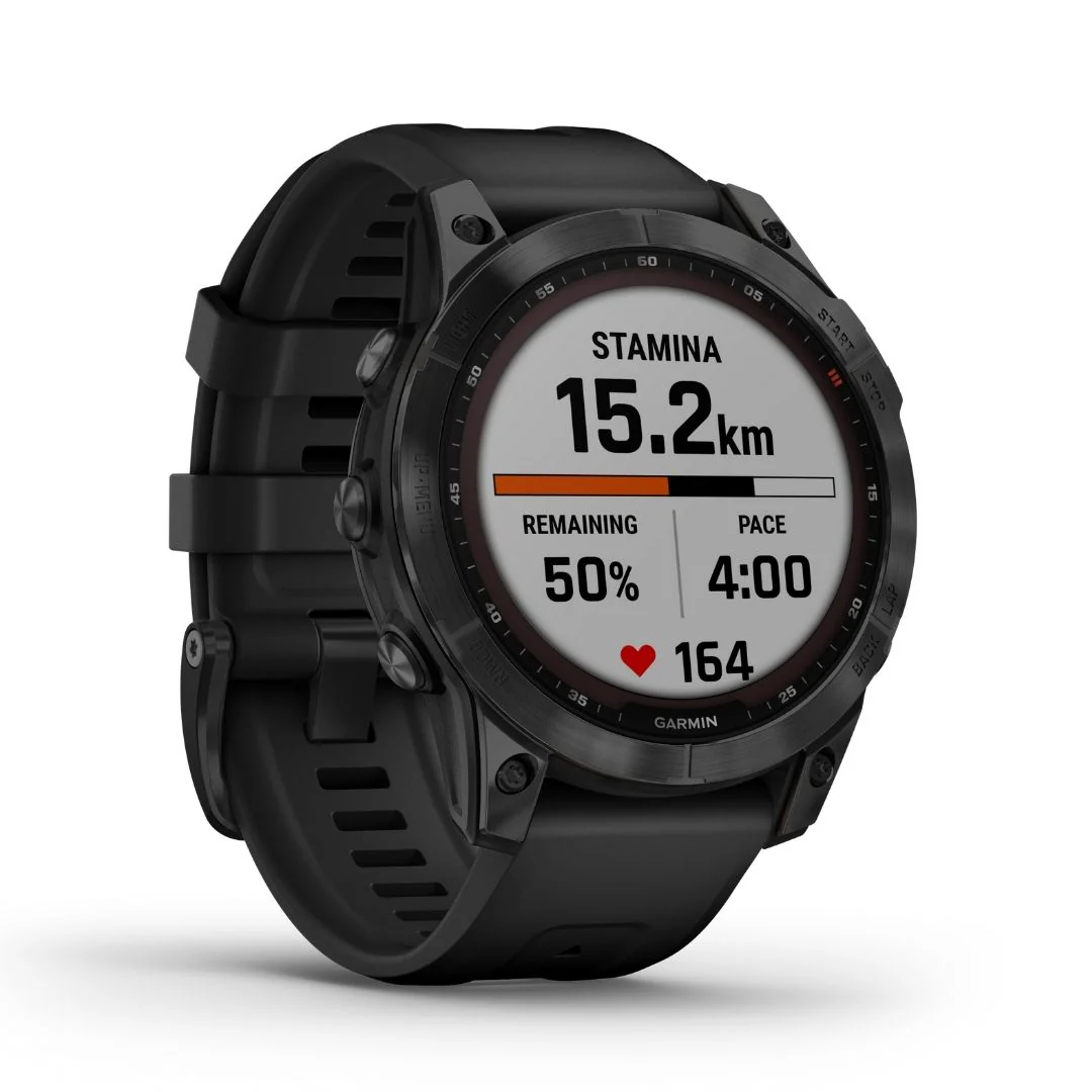 Garmin Fenix 7 Sapphire Solar, musta DLC-titaani ja musta ranneke 010-02540-35 - Image 2