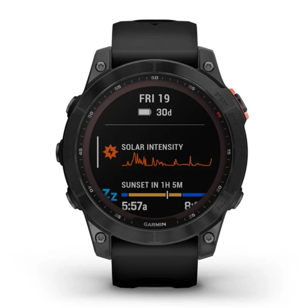 Garmin Fenix 7 Solar, tummanharmaa ja musta ranneke, multisport-GPS-älykello 010-02540-11 - Image 2