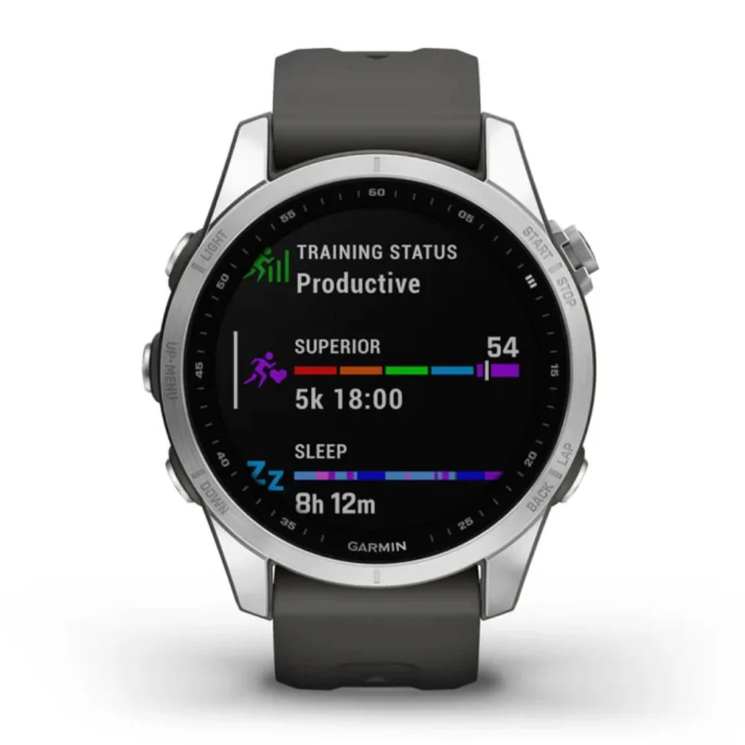 Garmin Fenix 7S, hopea ja grafiitinharmaa ranneke, multisport-GPS-älykello 010-02539-01 - Image 2