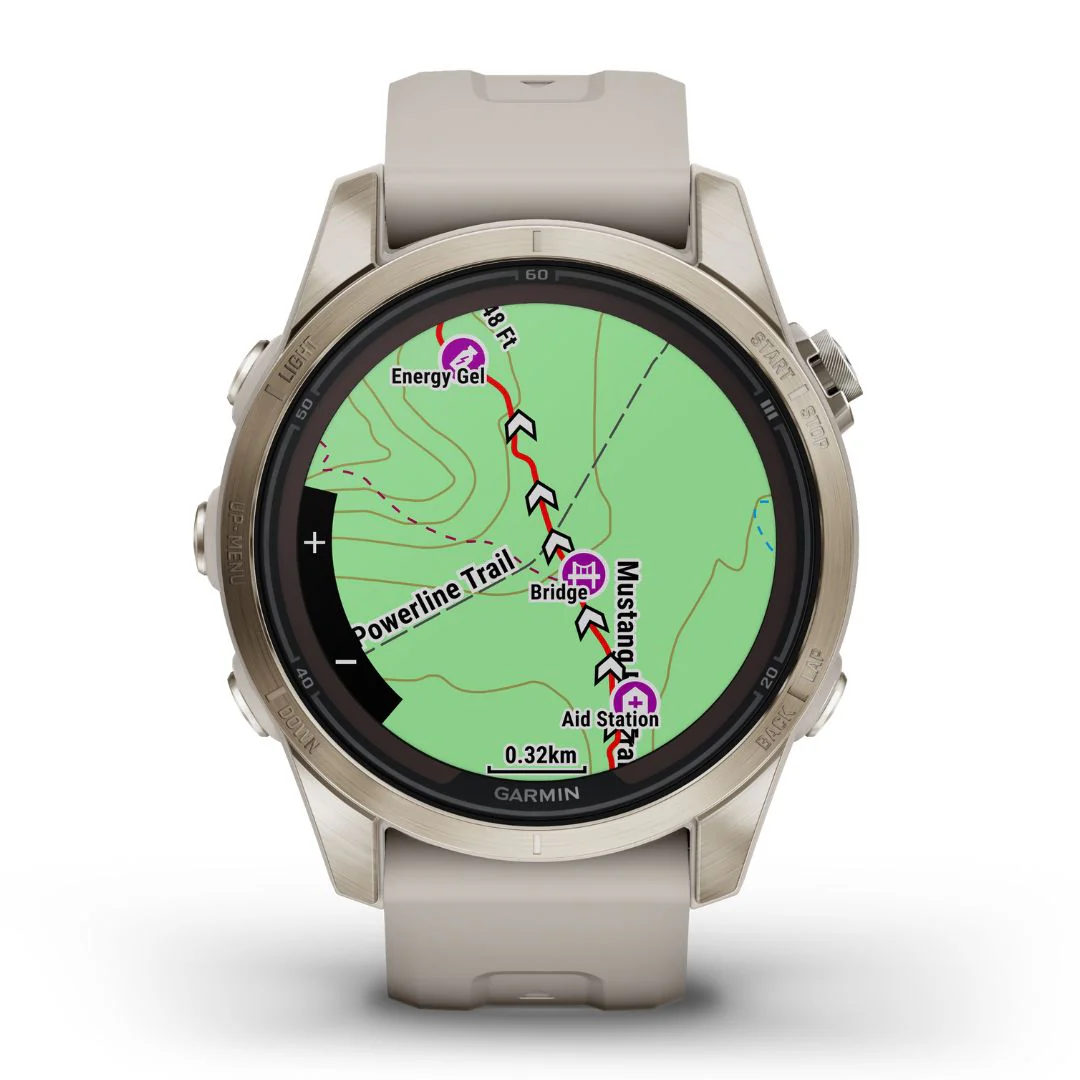 Garmin Fenix 7S Pro Sapphire Solar, kullansävy ja hiekanvärinen ranneke, multisport-GPS-älykello 010-02776-15 - Image 2