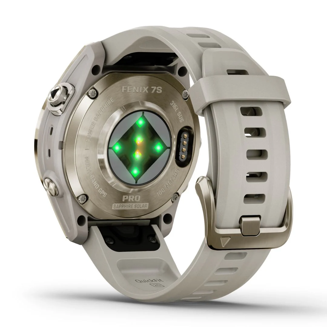 Garmin Fenix 7S Pro Sapphire Solar, kullansävy ja hiekanvärinen ranneke, multisport-GPS-älykello 010-02776-15 - Image 4
