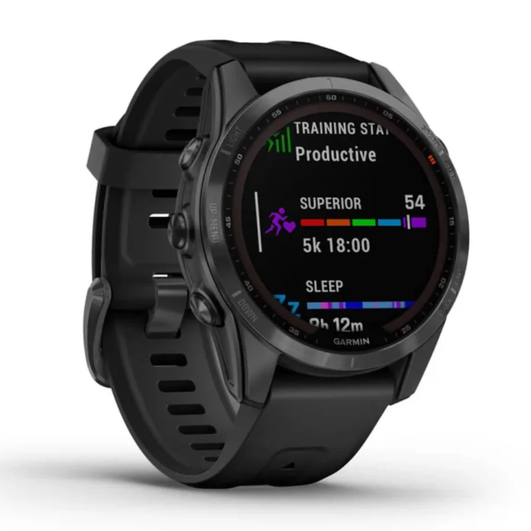Garmin Fenix 7S Solar, tummanharmaa ja musta ranneke, multisport-GPS-älykello 010-02539-13 - Image 3