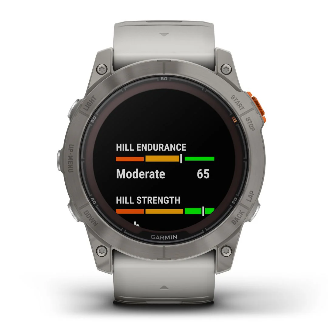 Garmin Fenix 7X Pro Sapphire Solar, titaani ja sumunharmaa/oranssi ranneke, multisport-GPS-älykello 010-02778-15 - Image 2