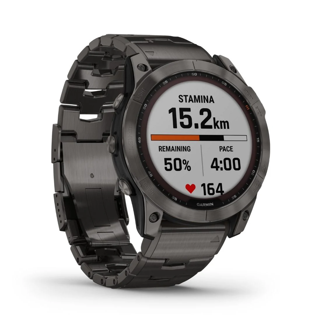 Garmin Fenix 7X Sapphire Solar, DLC-titaani ja titaaniranneke sekä silikoniranneke 010-02541-27 - Image 2