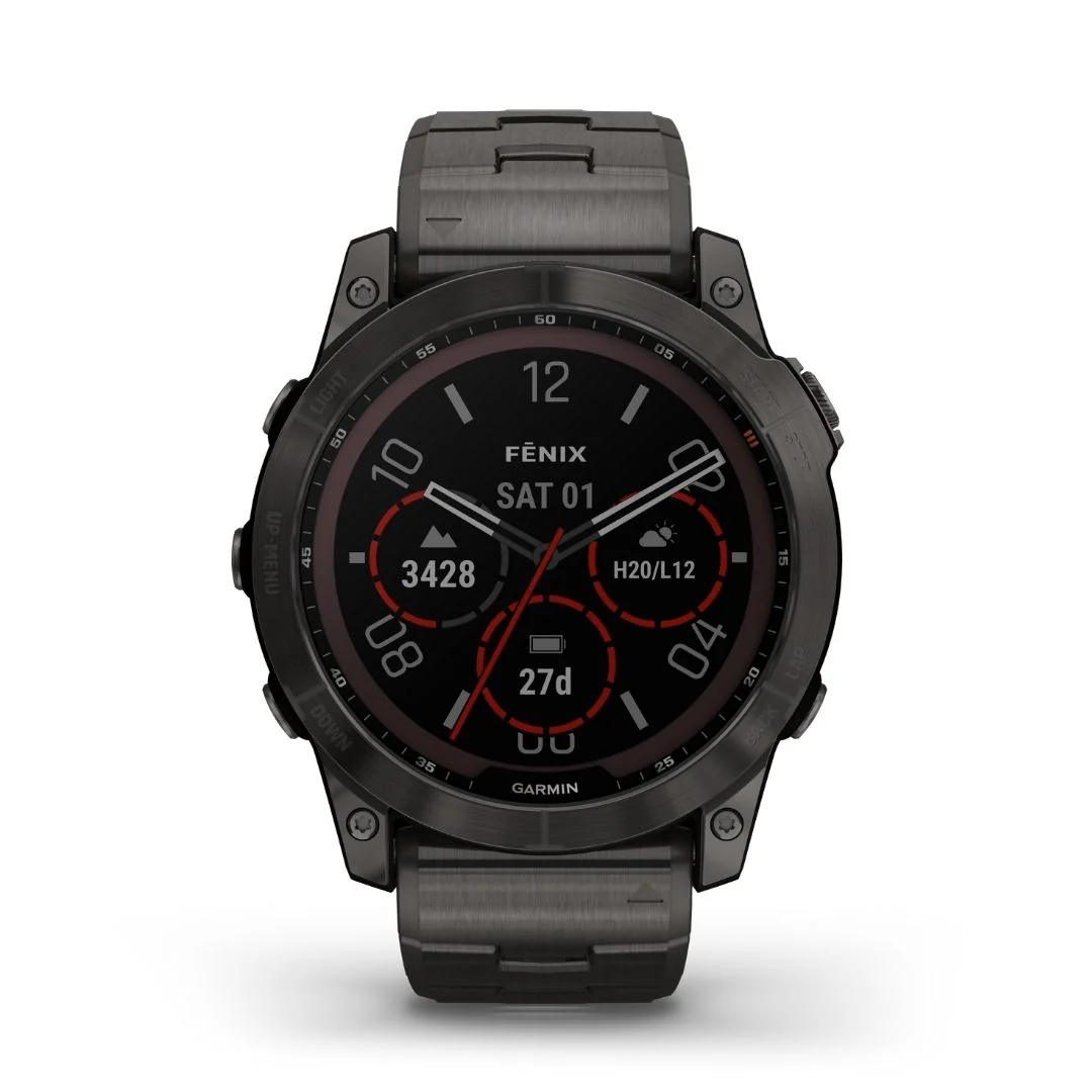 Garmin Fenix 7X Sapphire Solar, DLC-titaani ja titaaniranneke sekä silikoniranneke 010-02541-27 - Image 3