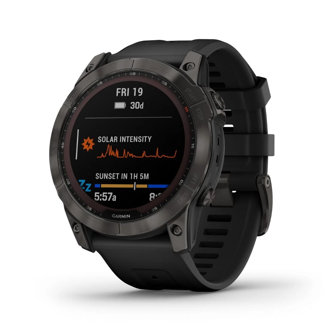 Garmin Fenix 7X Sapphire Solar, hiilenharmaa DLC-titaani ja musta ranneke 010-02541-11
