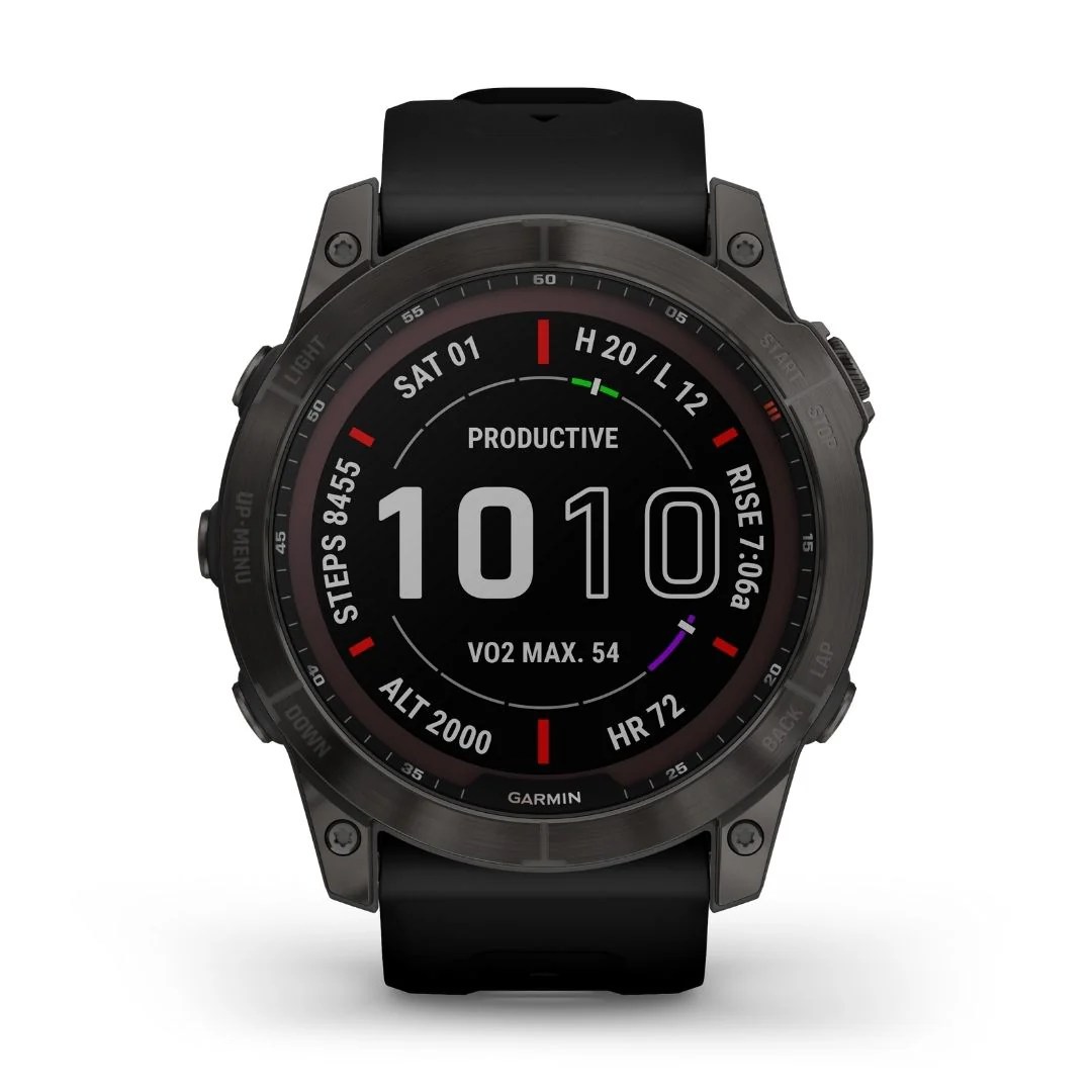 Garmin Fenix 7X Sapphire Solar, hiilenharmaa DLC-titaani ja musta ranneke 010-02541-11 - Image 3