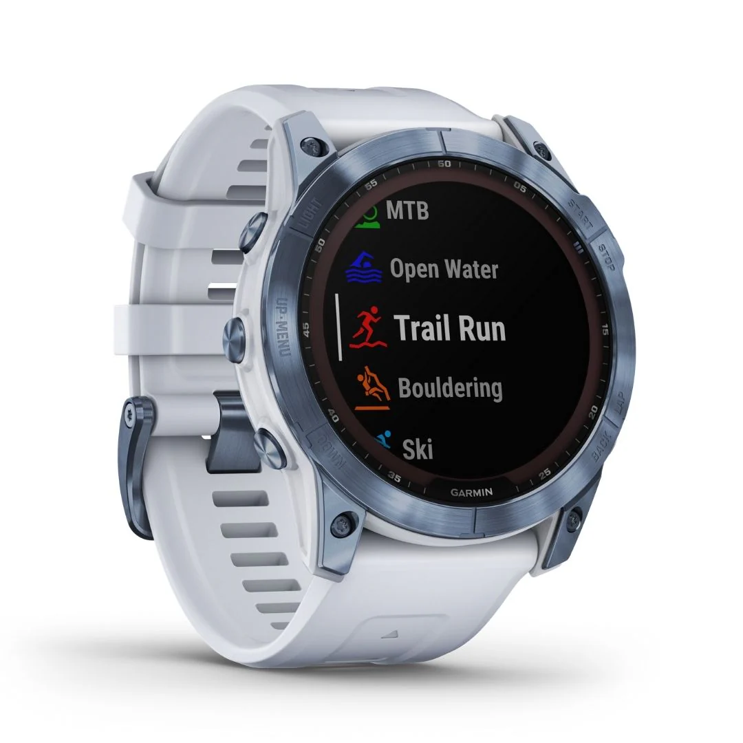 Garmin Fenix 7X Sapphire Solar, vaaleansininen DLC-titaani ja vaaleanharmaa ranneke 010-02541-15 - Image 3