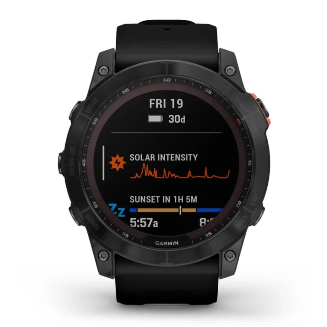Garmin Fenix 7X Solar, tummanharmaa ja musta ranneke, multisport-GPS-älykello 010-02541-01 - Image 2