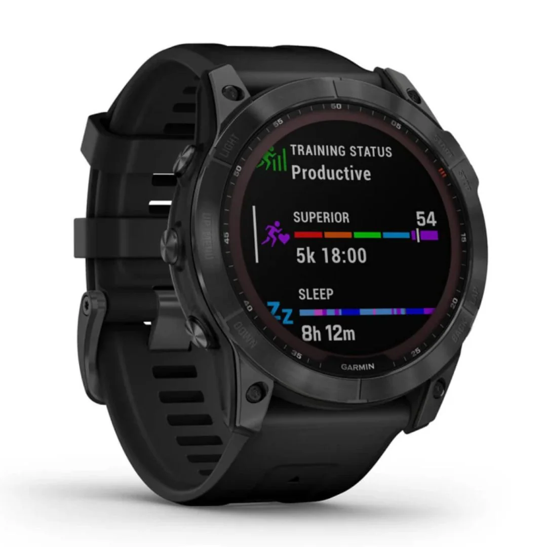 Garmin Fenix 7X Solar, tummanharmaa ja musta ranneke, multisport-GPS-älykello 010-02541-01 - Image 5