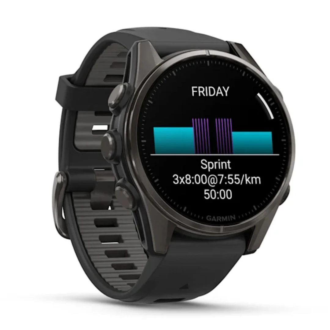 Garmin Fenix 8, 43mm Amoled Sapphire, hiilenharmaa titaani ja musta, älykello 010-02903-21 - Image 3