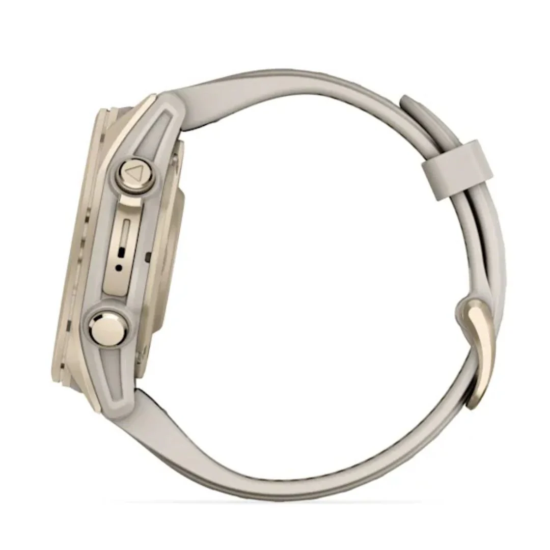 Garmin Fenix 8, 43mm Amoled Sapphire, vaalea kulta ja sumunharmaa, älykello 010-02903-11 - Image 4