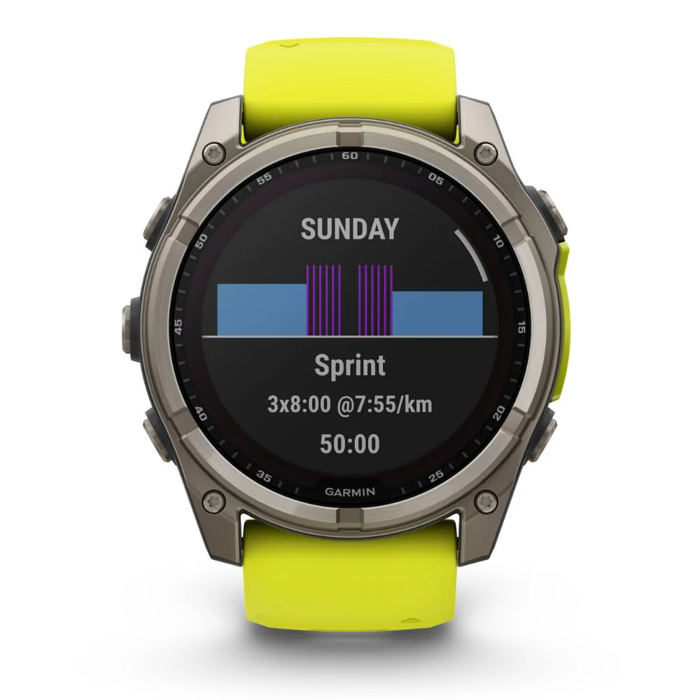 Garmin Fenix 8, 51mm Solar Sapphire, titaani ja keltainen, älykello 010-02907-21 - Image 2