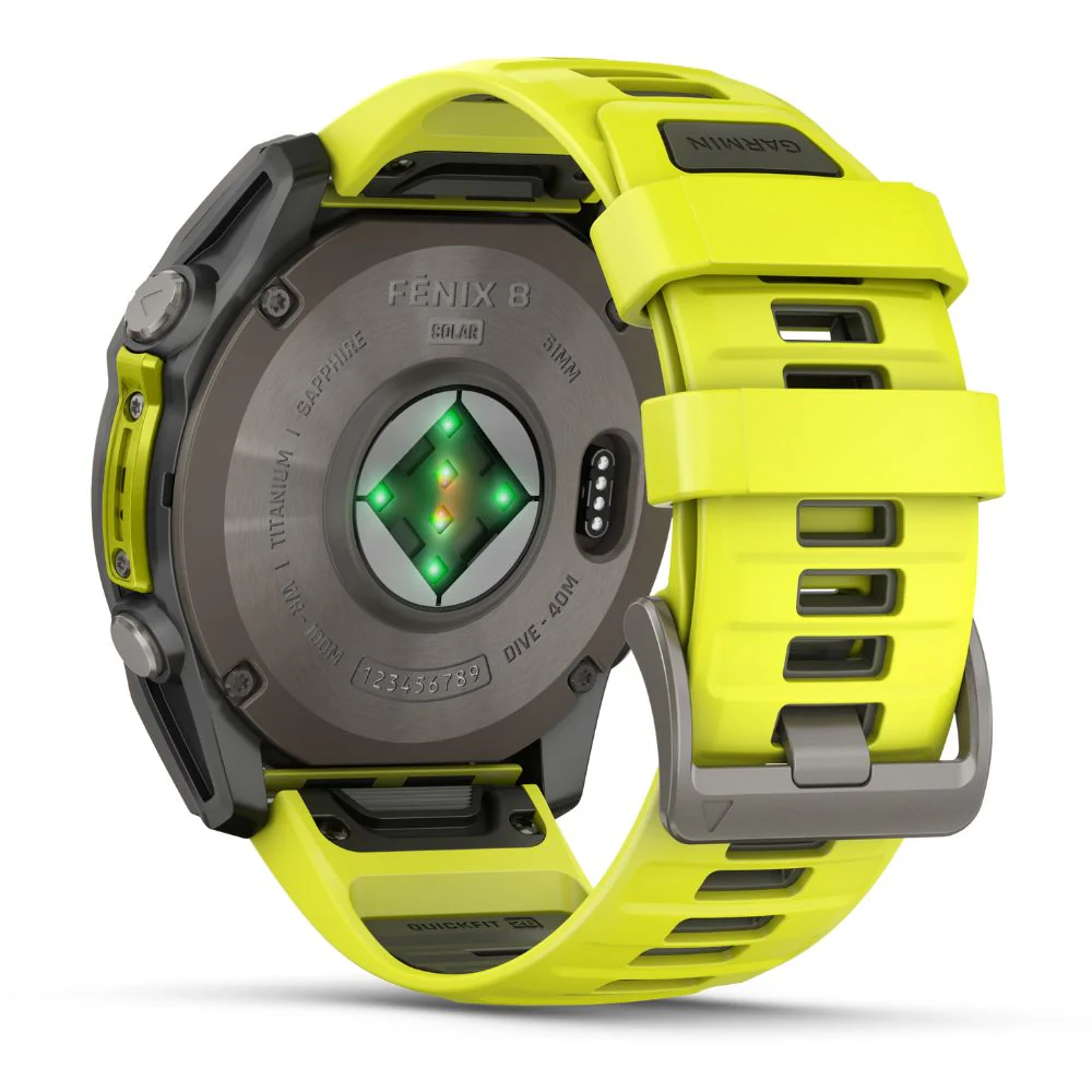 Garmin Fenix 8, 51mm Solar Sapphire, titaani ja keltainen, älykello 010-02907-21 - Image 4