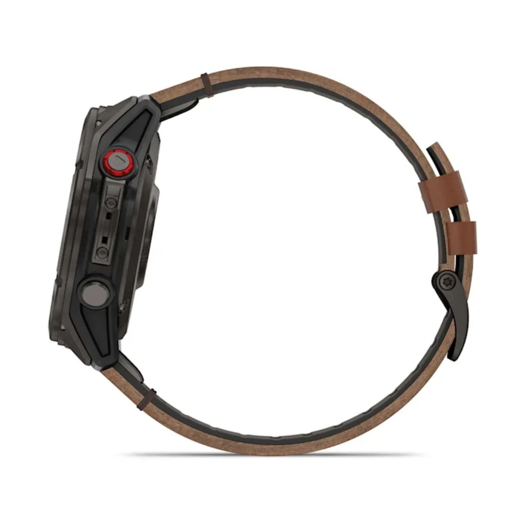 Garmin Fenix 8 Pro Amoled 51mm LTE Sapphire, titaani ja ruskea nahkaranneke, älykello 010-03199-40 - Image 5