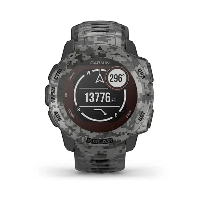 Garmin Instinct Solar Graphite Camo maastokuvio älykello 010-02293-05 - Image 7