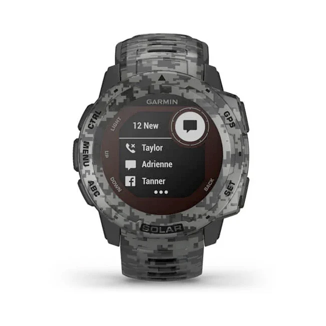 Garmin Instinct Solar Graphite Camo maastokuvio älykello 010-02293-05 - Image 8