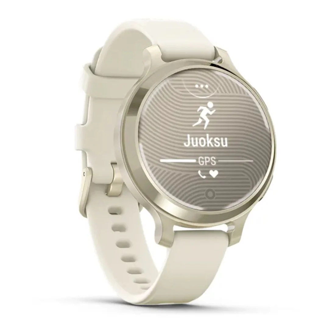 Garmin Lily 2 Active, vaalea kulta ja luunvalkoinen silikonihihna, 010-02891-00 - Image 3