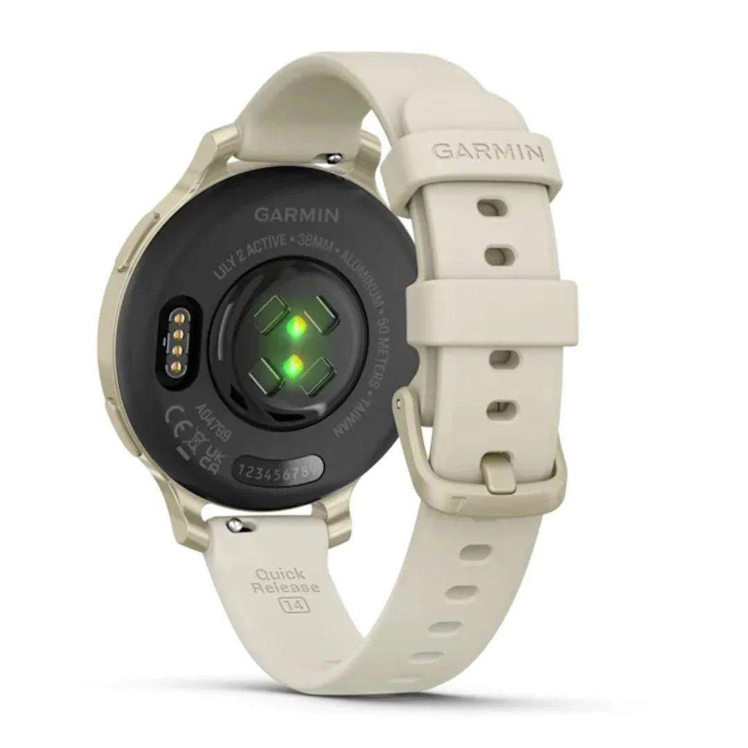 Garmin Lily 2 Active, vaalea kulta ja luunvalkoinen silikonihihna, 010-02891-00 - Image 5