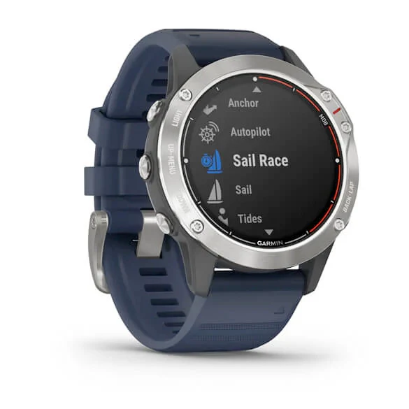 Garmin quatix 6 harmaa ja laivastonsininen hihna, aktiivisuusranneke 010-02158-91 - Image 3