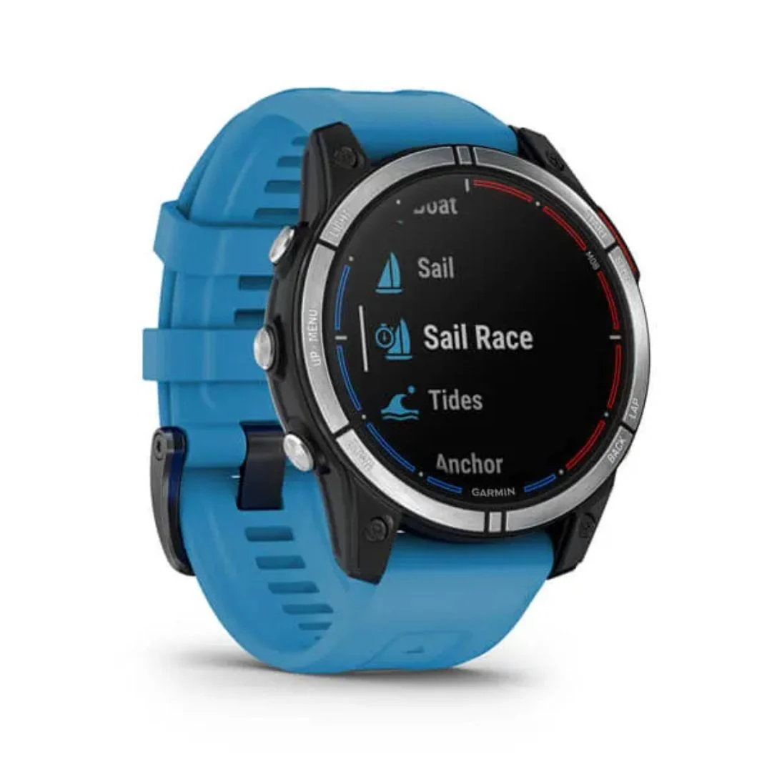 Garmin Quatix 7, teräs ja sininen silikoniranneke, GPS-veneilyälykello 010-02540-61 - Image 3